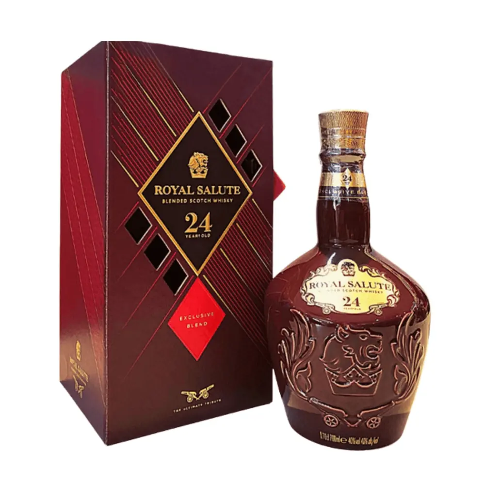 Set Quà Tặng Đỏ Rượu Whisky, Royal Salute 24 Years Old, Blended Scotch Whisky, Exclusive Blend, 40% (700ml) - CHIVAS BROTHERS