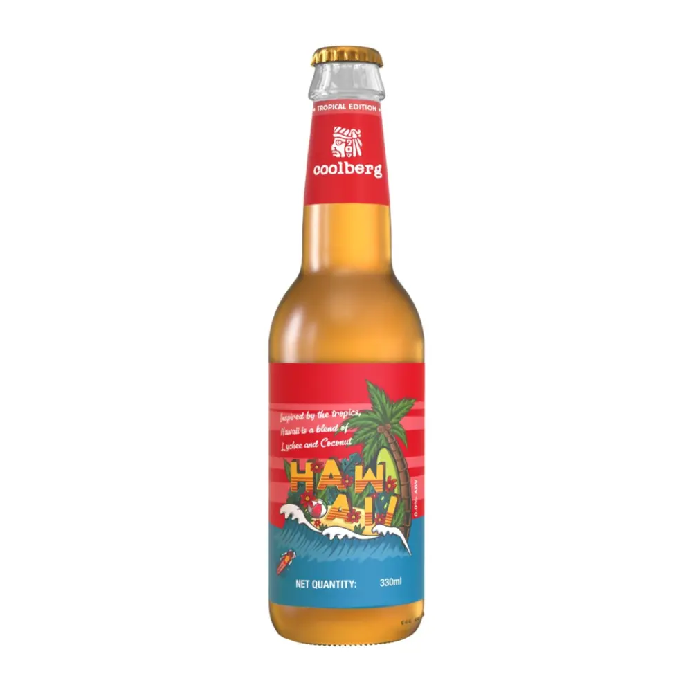 Bia Không Cồn Vị Vải & Dừa Nhiệt Đới, Hawaii Non-Alcoholic Beer (330ml) - COOLBERG