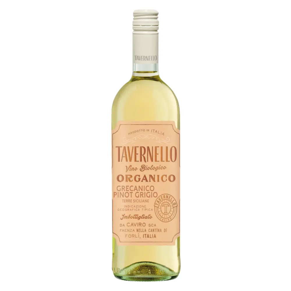 Rượu Vang Trắng Hữu Cơ, Organico Grecanico Pinot Grigio Terre Siciliane 2022, 12% (750ml) - TAVERNELLO