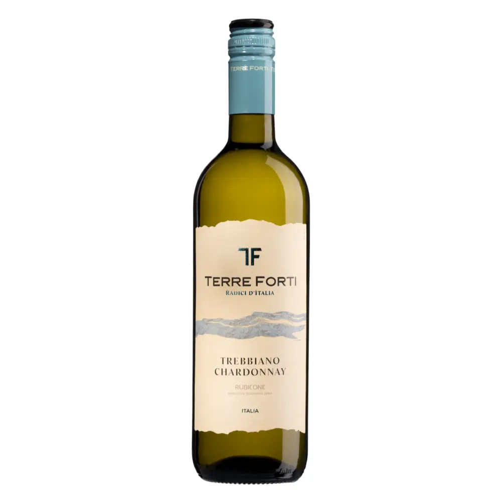 Rượu Vang Trắng, Trebbiano Chardonnay, Rubicone IGT 2023, 12% (750ml) - TERRE FORTI