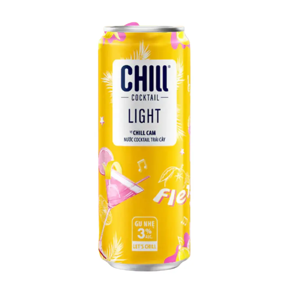 Nước Trái Cây Lên Men Vị Chill Cam, Light Orange & Vodka, 3% (330ml) - CHILL COCKTAIL
