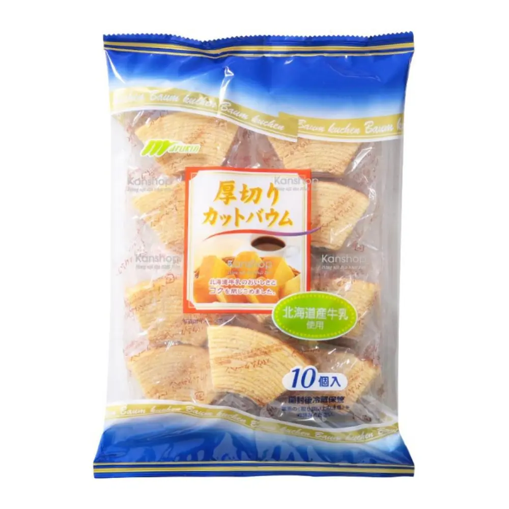 Bánh Bông Lan Cuộn Cắt Miếng, Baumkuchen, 10 Cái (270g) - MARUKIN