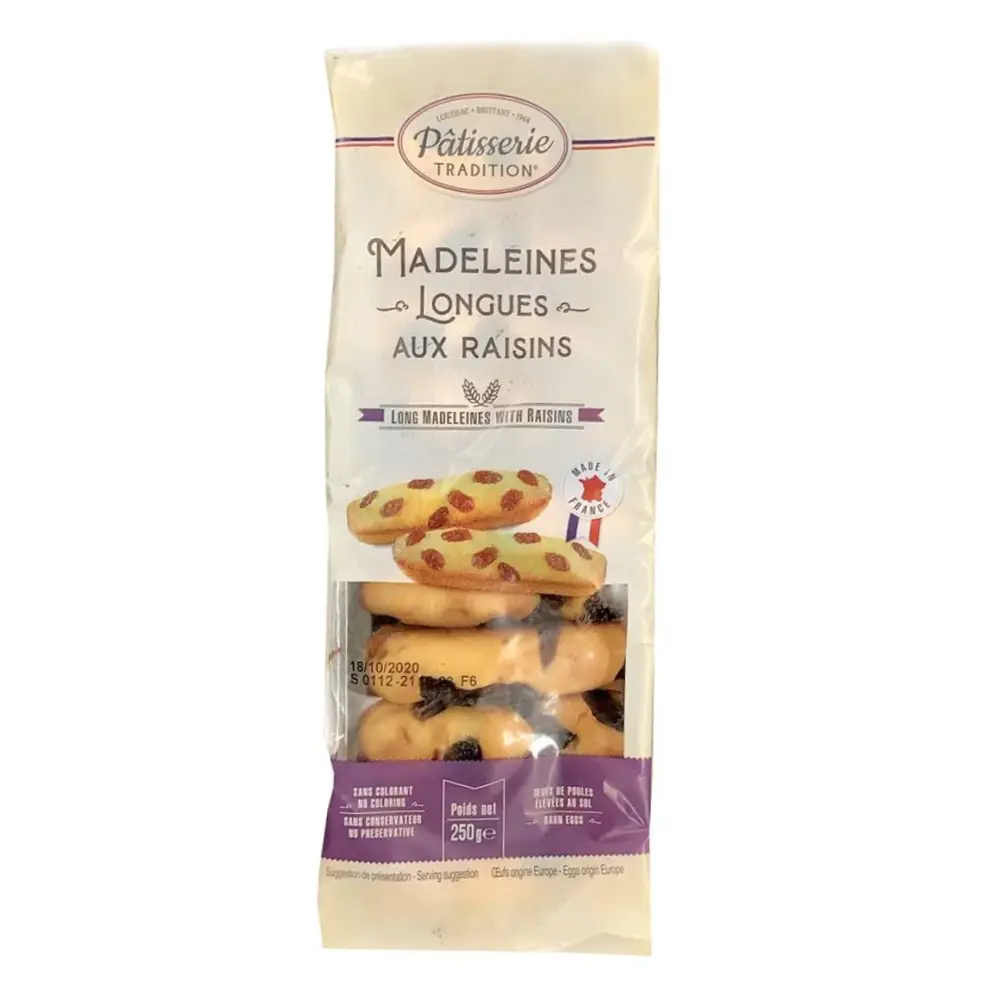 Bánh Bông Lan Nho, Madeleines Longues aux Raisins (250g) - PATISSERIE TRADITION