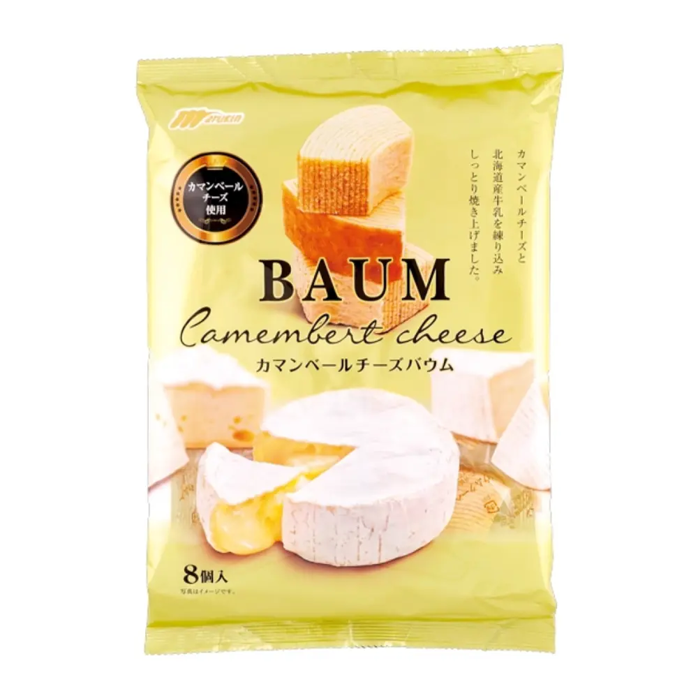 Bánh Bông Lan Cuộn Vị Phô Mai Cắt Miếng, Baum Camembert Cheese, 8 Cái (160g) - MARUKIN