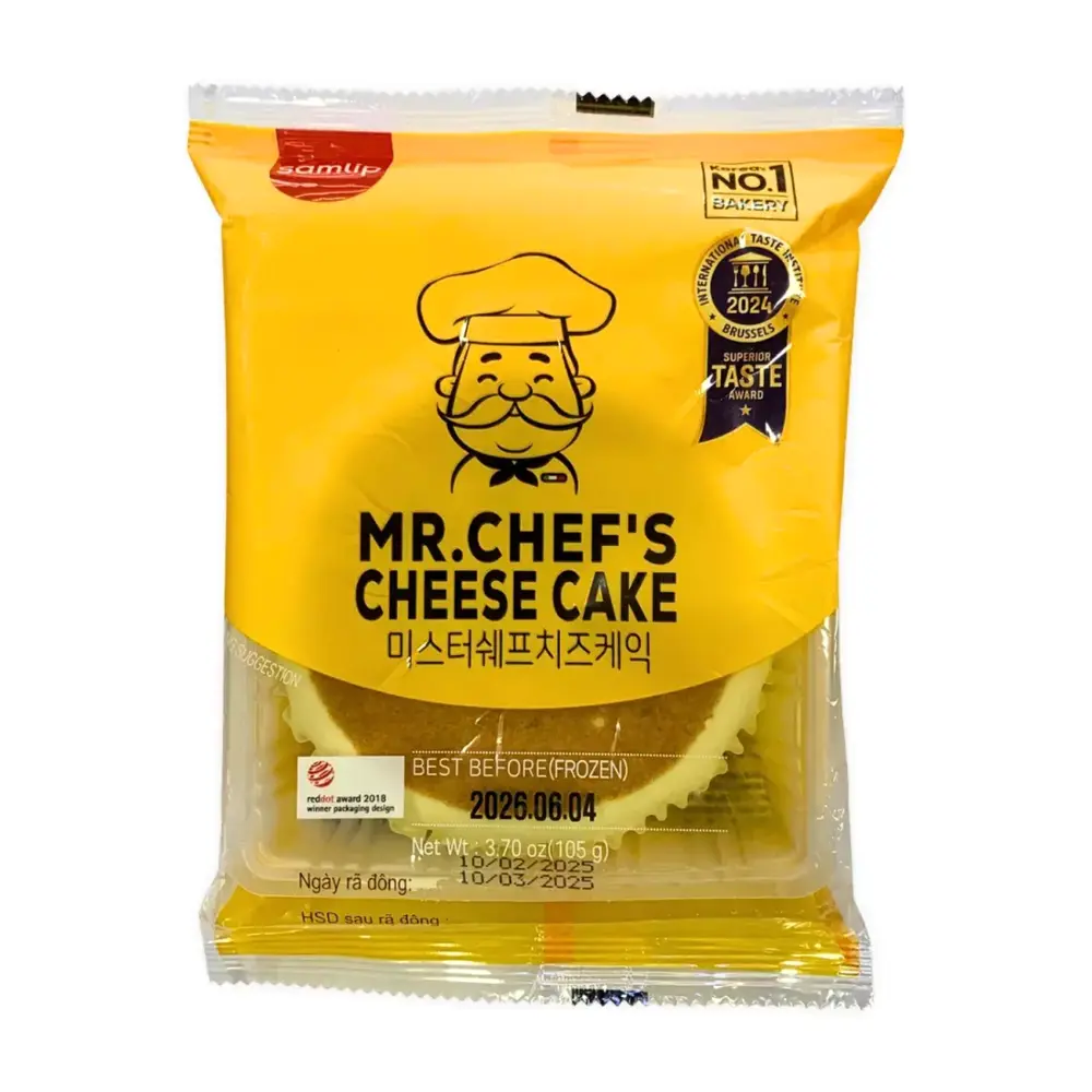 Bánh Bông Lan Phô Mai Ông Già Hàn Quốc, Mr.Chef`s Cheese Cake, Original, 3.7 oz (105g) - SAMLIP