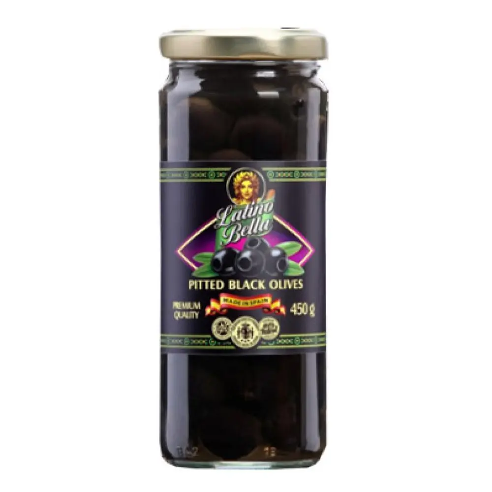Oliu Đen Không Hạt, Pitted Black Olives (450g) - LATINO BELLA