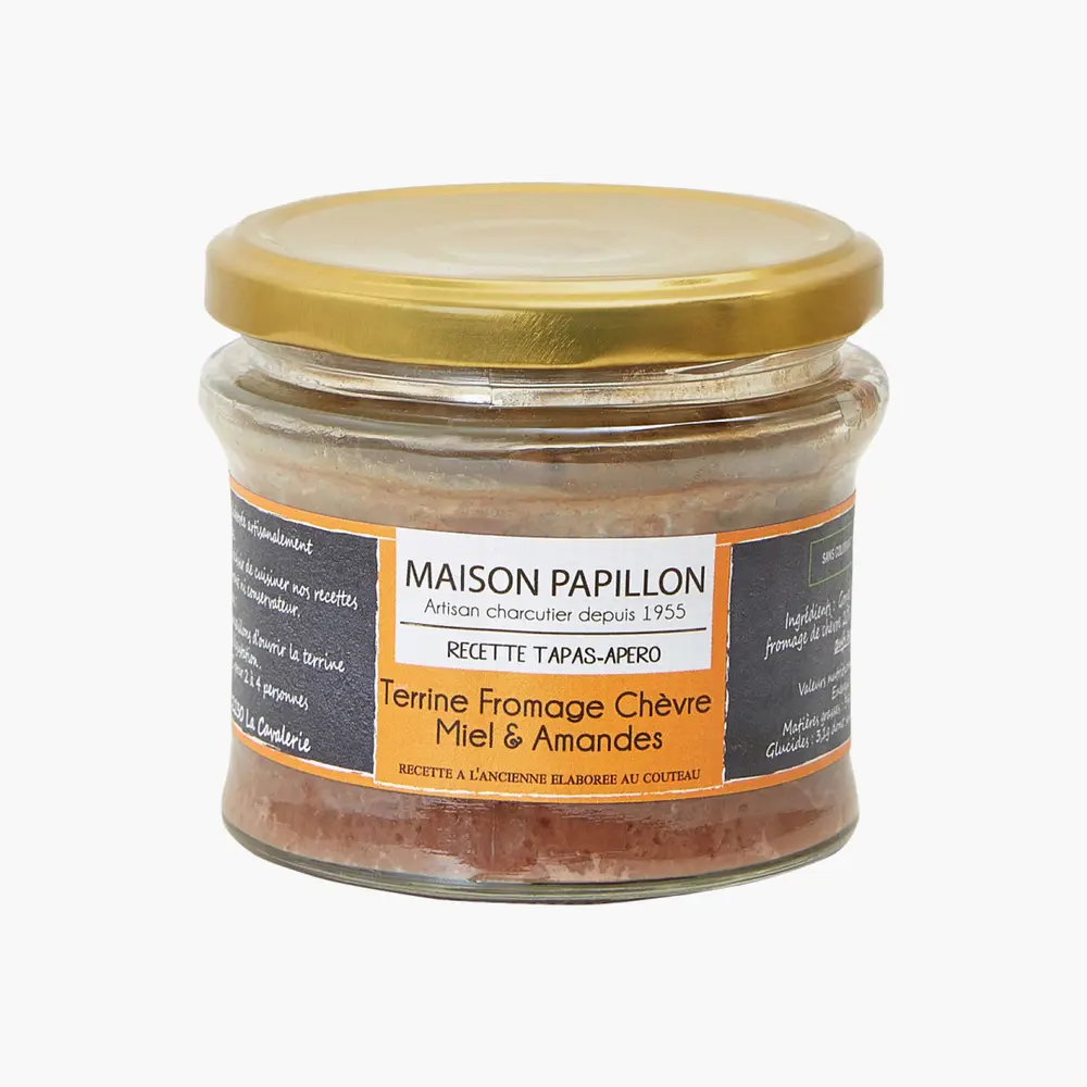 Pate Gan Heo, Terrine Fromage Chevre Miel & Amandes (160g) - MAISON PAPILLON