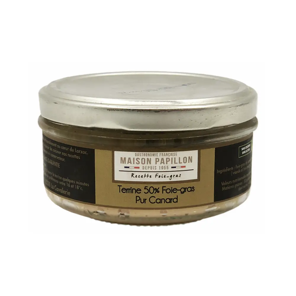 Pate Gan Vịt, Terrine 50% Foie Gras Pur Canard (110g) - MAISON PAPILLON