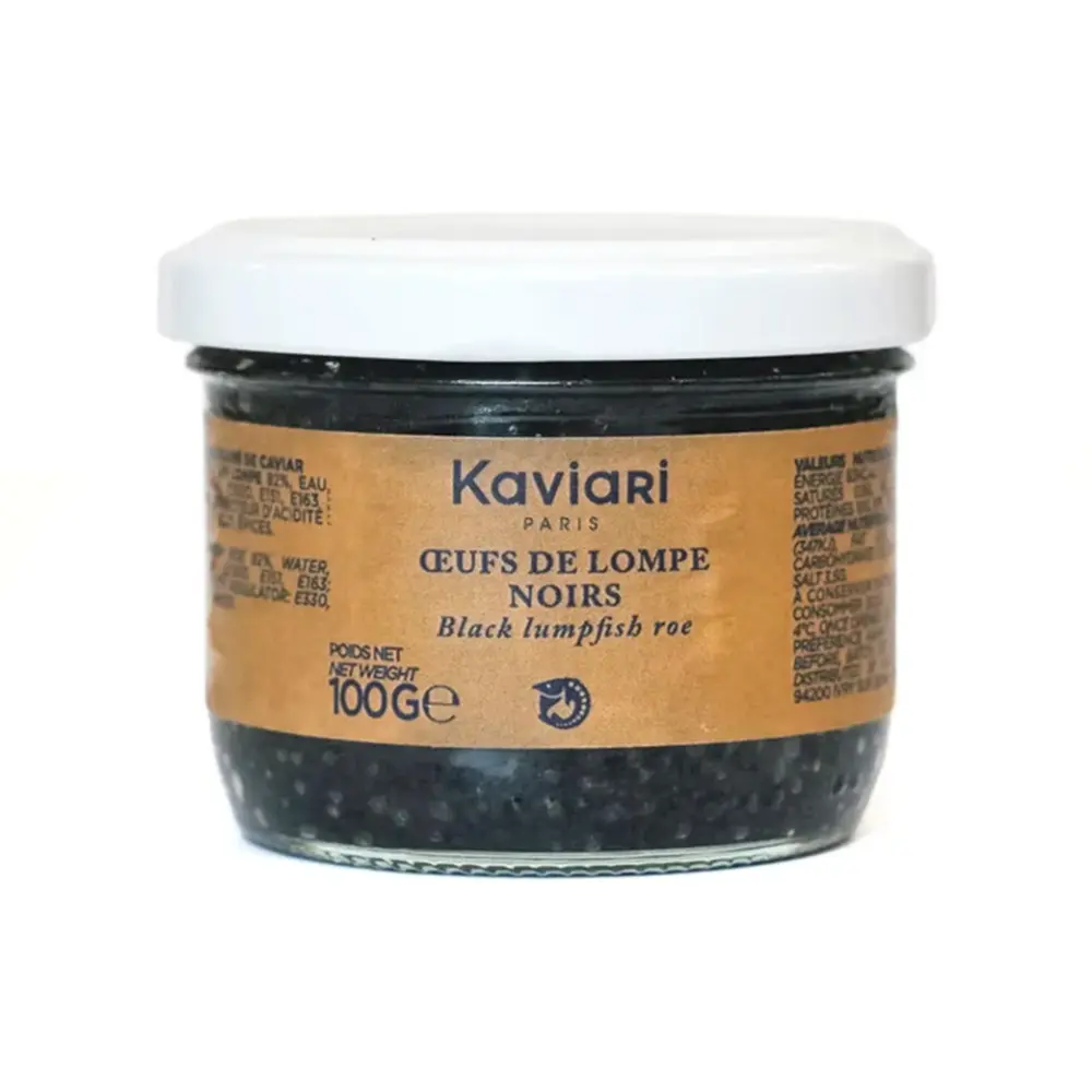 Trứng Cá Vây Tròn Đen Muối, Black Lumpfish Roe (100g) - KAVIARI