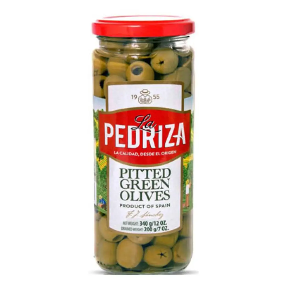 Quả Oliu Xanh Tách Hạt, Pitted Green Olives, 12 oz (340g) - LA PEDRIZA