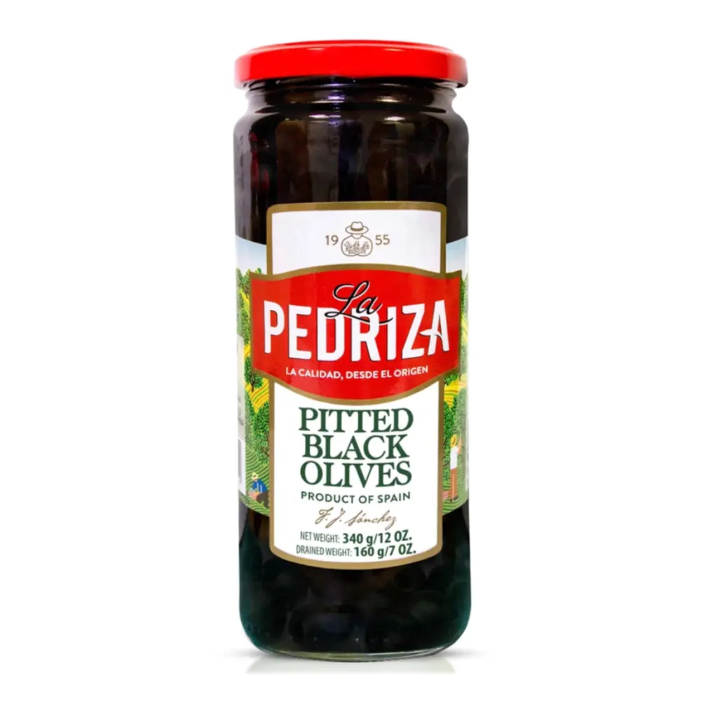 Quả Oliu Đen Tách Hạt, Pitted Black Olives, 12 oz (340g) - LA PEDRIZA