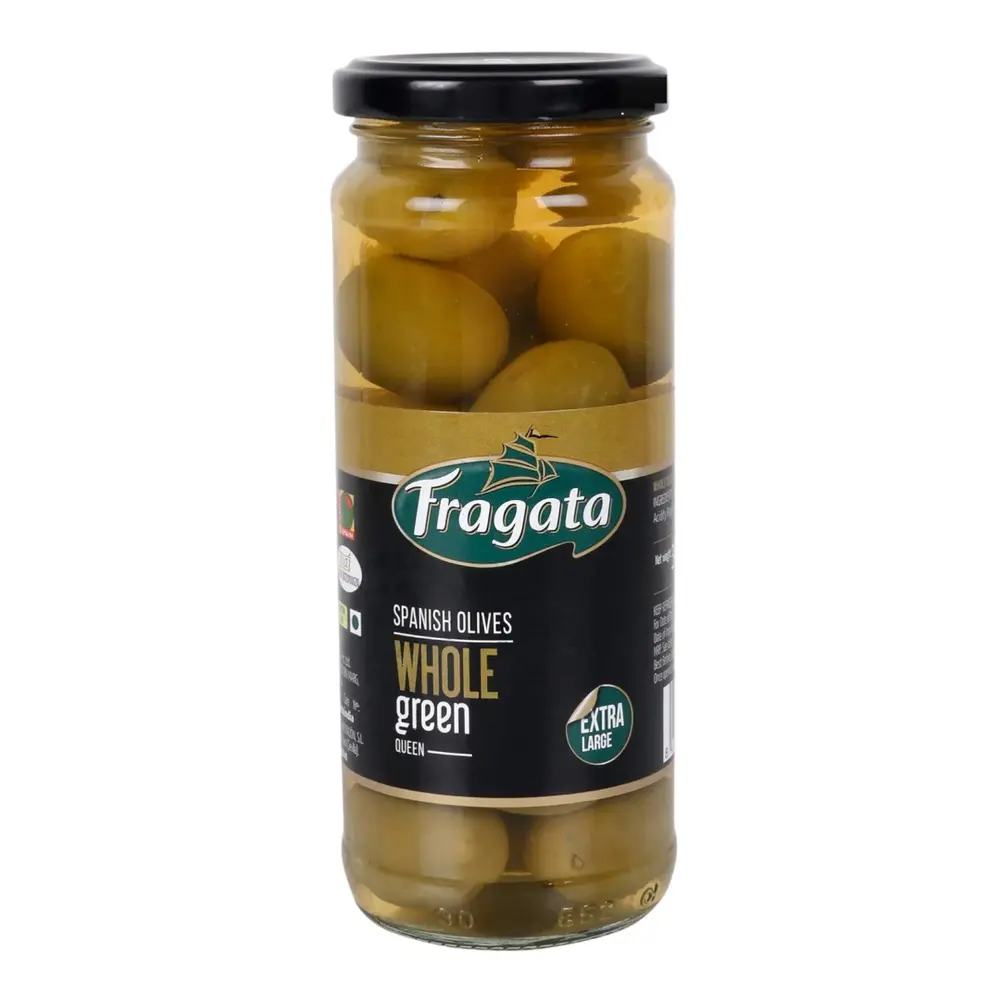 Oliu Xanh Trái Lớn Nguyên Hạt, Spanish Olives Whole Green Queen, King Size Olives (340g) - FRAGATA