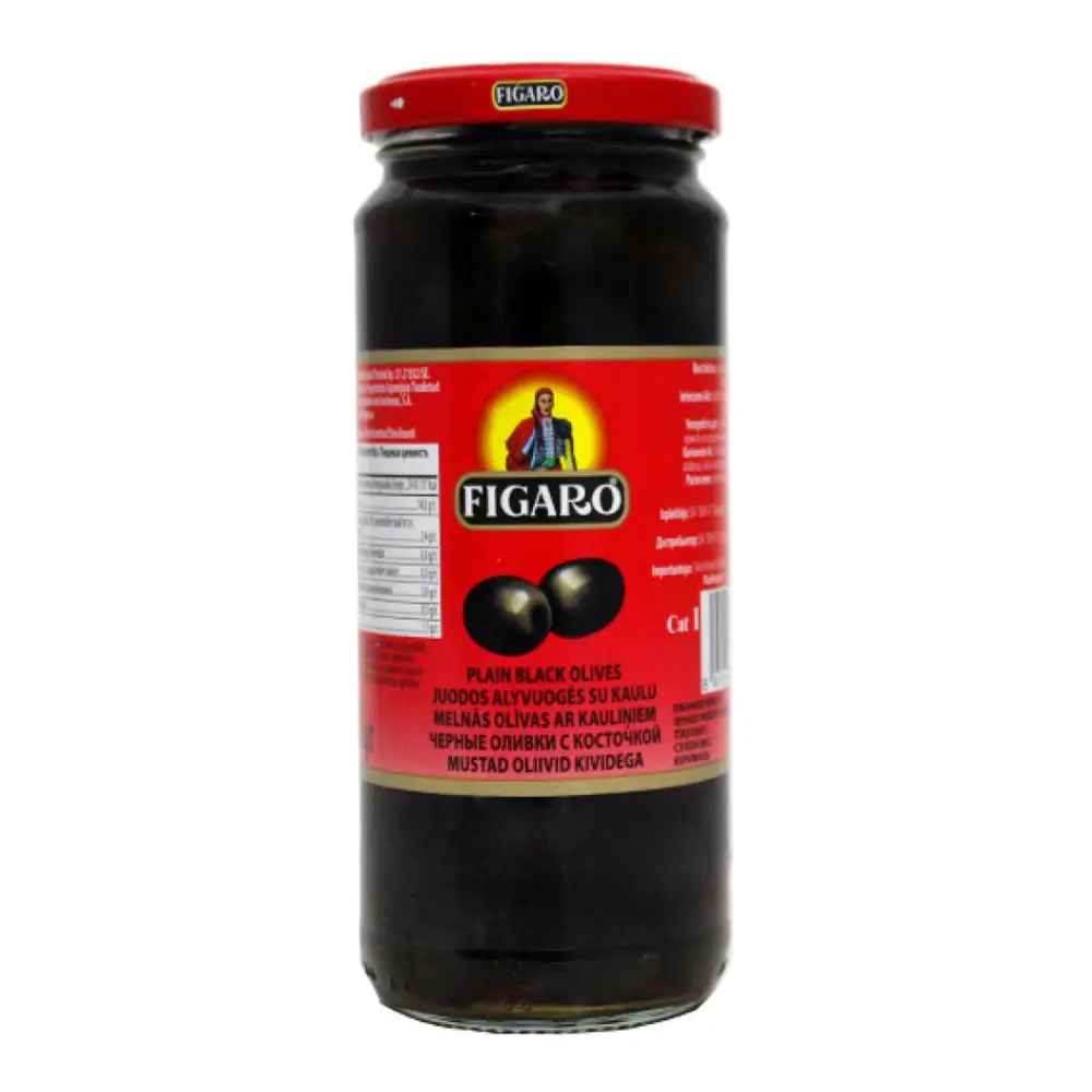 Oliu Đen Nguyên Trái, Plain Black Olives (340g) - FIGARO