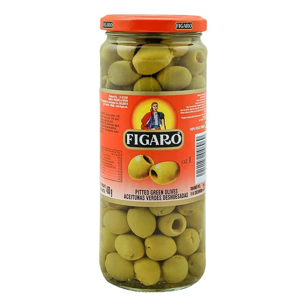 Oliu Xanh Tây Ban Nha Tách Hạt, Spanish Green Olives Pitted (340g) - FIGARO