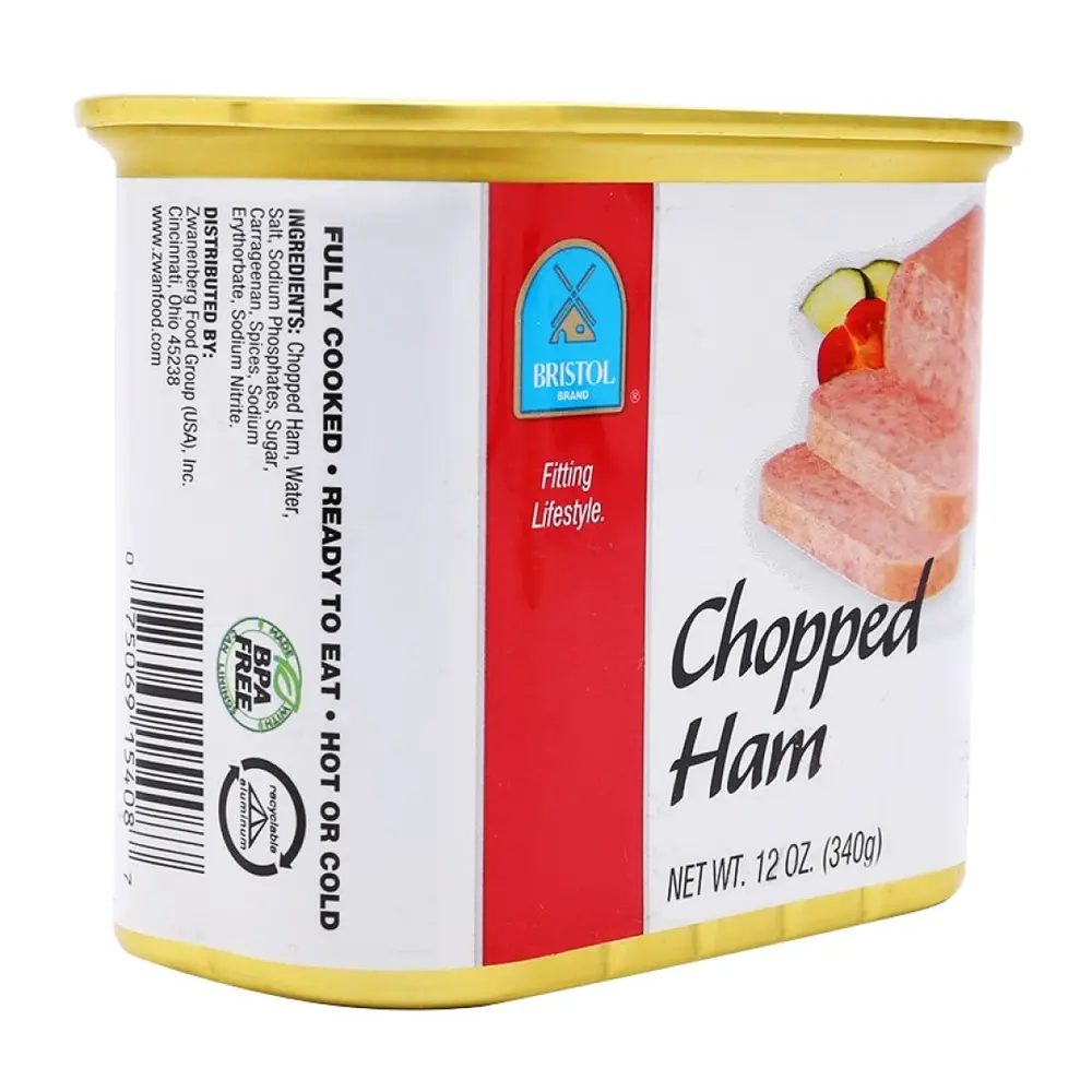 Thịt Hộp Cắt Lát, Chopped Ham, 12 oz (340g) - BRISTOL