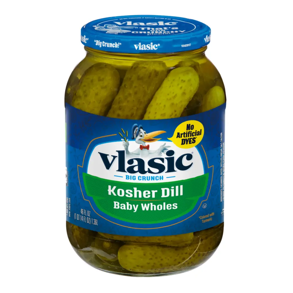 Dưa Leo Ngâm Thì Là, Kosher Dill Baby Wholes, 46 fl oz (1.36L) - VLASIC