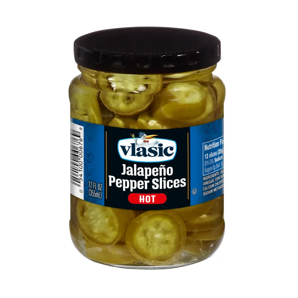 Ớt Cắt Ngâm Cay, Jalapeno Pepper Slices, Hot, 12 fl oz (355ml) - VLASIC