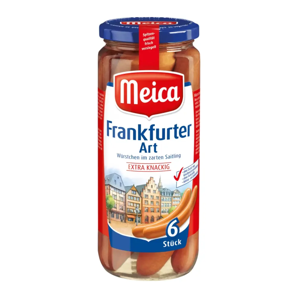 Xúc Xích Đức, Frankfurter Art, Extra Knackig, 6 Cây (540g) - MEICA