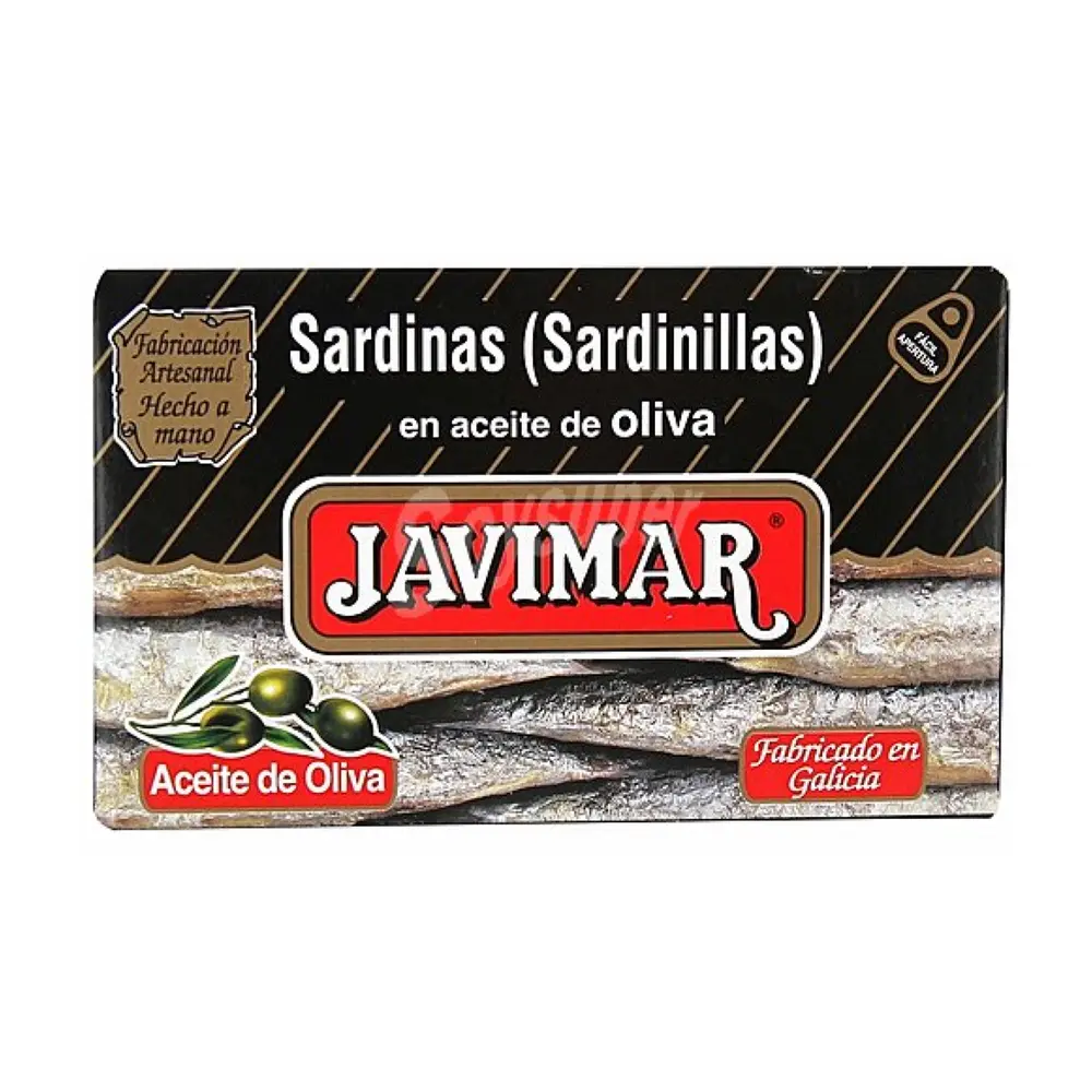 Cá Mòi Mini Ngâm Dầu Oliu, Sardinas (Sardinillas) en Aceite de Oliva (90g) - JAVIMAR