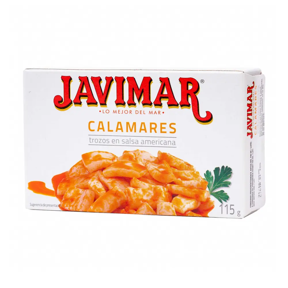 Mực Cắt Miếng Sốt Kiểu Mỹ, Calamares Trozos en Salsa Americana (115g) - JAVIMAR