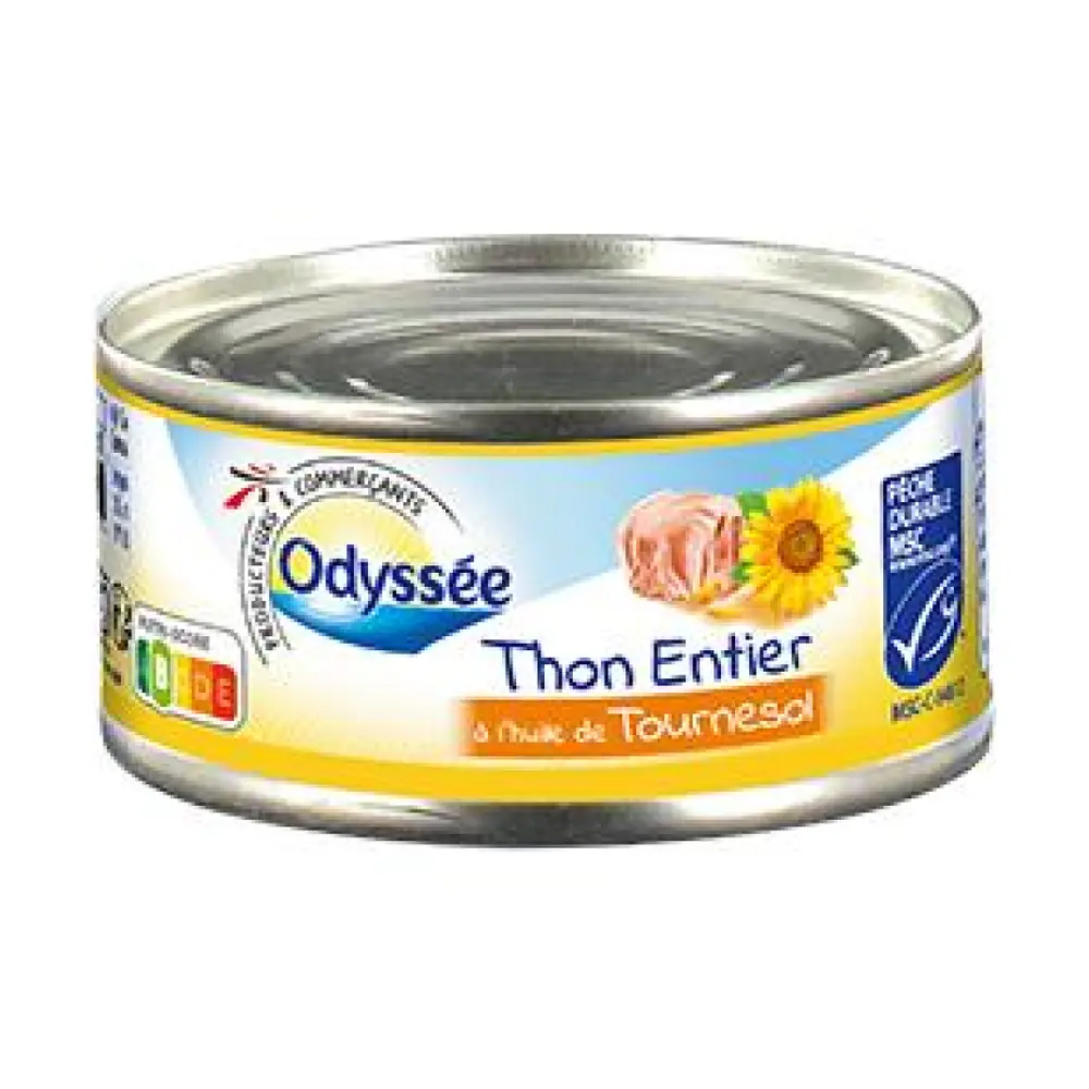 Cá Ngừ Ngâm Dầu Hướng Dương, Tuna in Sunflower Oil (160g) - ODYSSEE