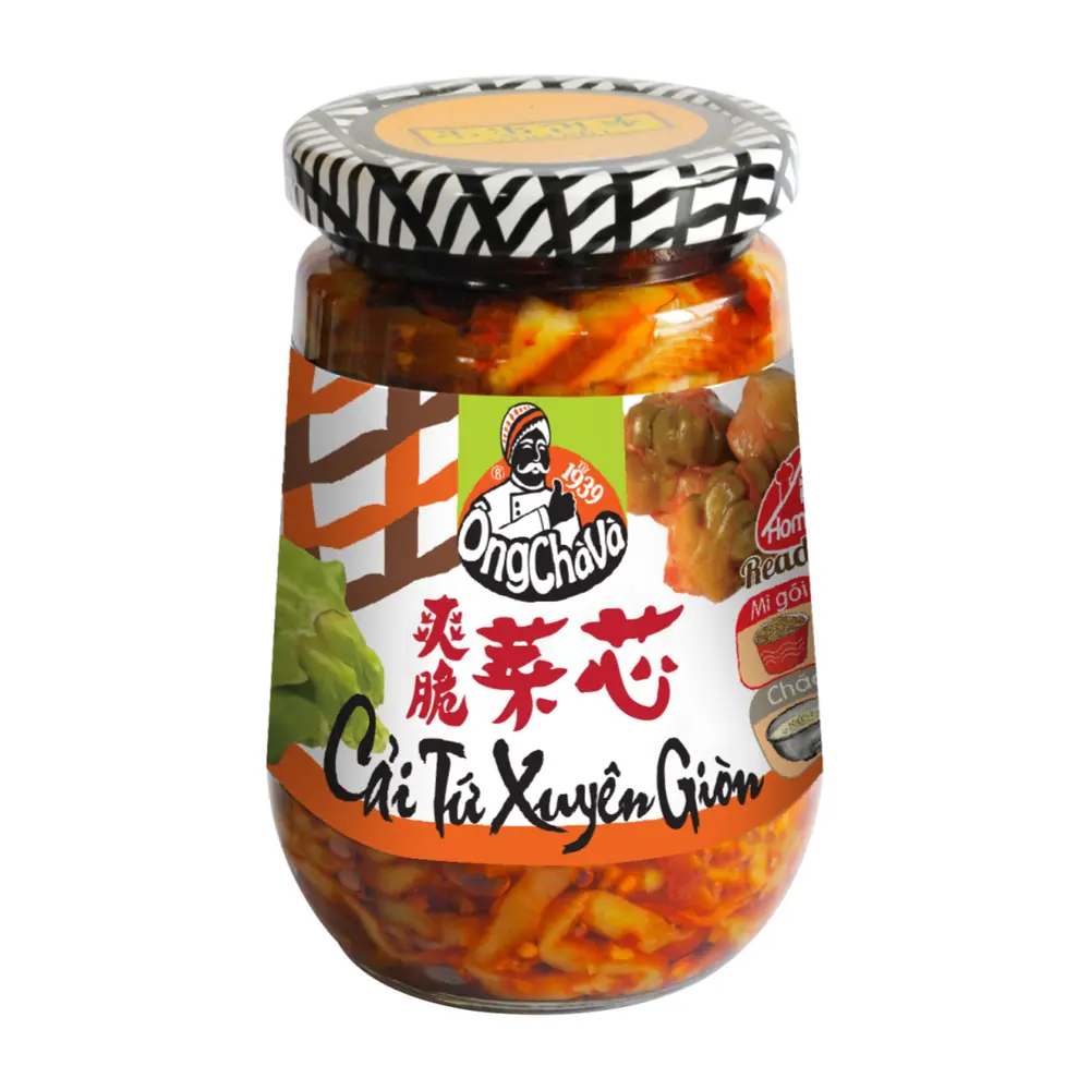 Cải Tứ Xuyên Giòn, Crunchy Pickled Cabbage Sichuan Style (338g) - ONG CHA VA
