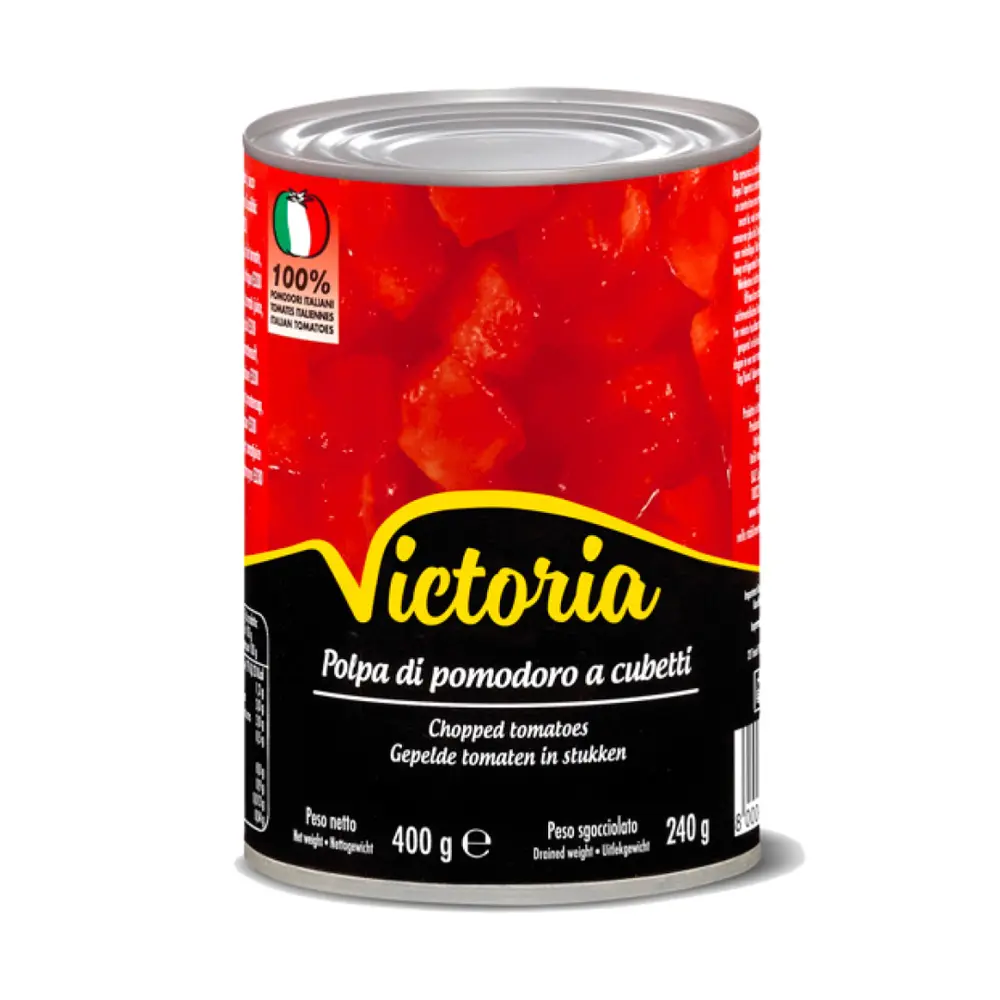 Cà Chua Lột Vỏ Cắt Hạt Lựu, Chopped Tomatoes (400g) - VICTORIA