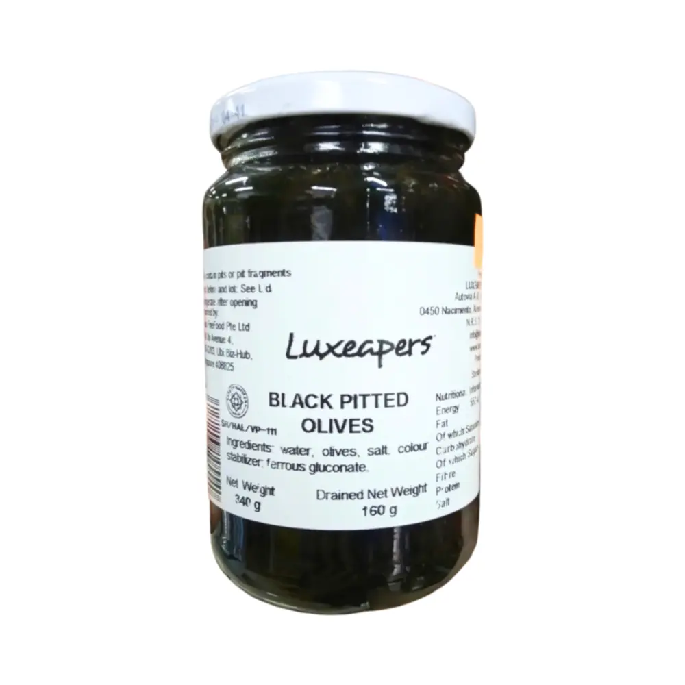 Oliu Đen Không Hạt, Black Pitted Olives (340g) - LUXEAPERS
