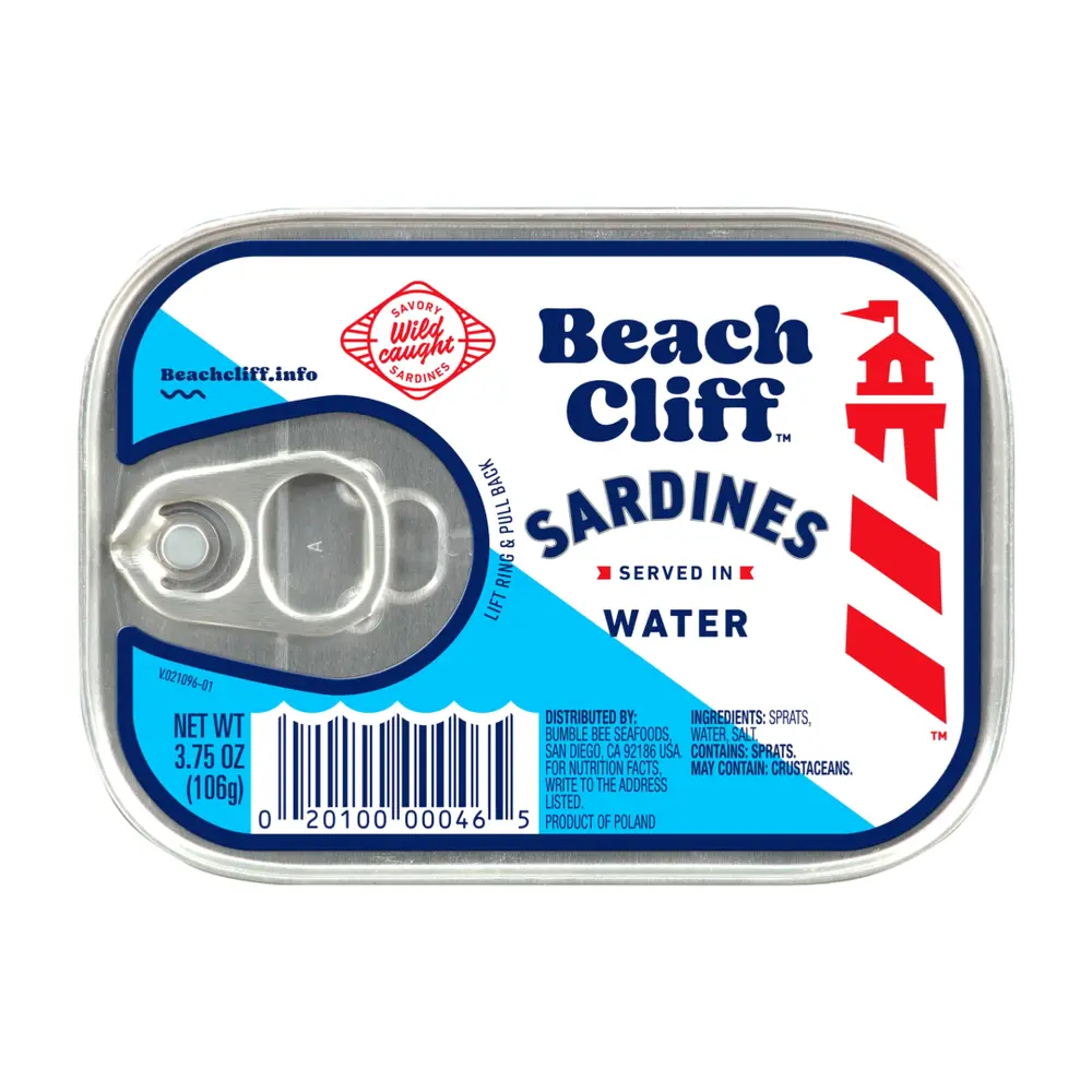 Cá Trích Ngâm Nước, Sardines in Water, 3.75 oz (106g) - BEACH CLIFF