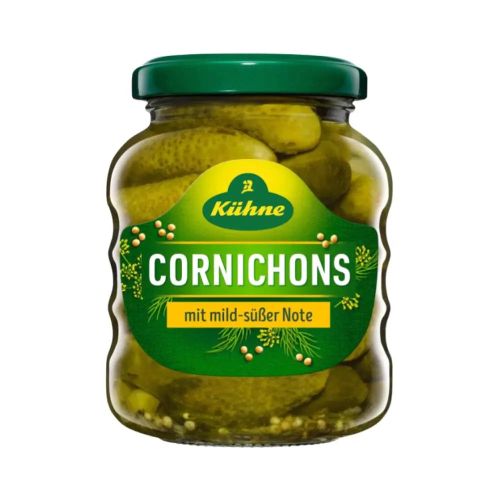 Dưa Chuột Ngâm Chua Ngọt, Cornichons with Mild Sweet Note (180g) - KUEHNE
