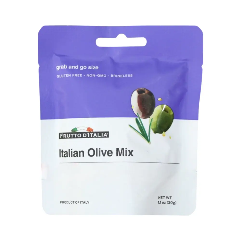 Hỗn Hợp Oliu Tách Hạt Ướp Gia Vị, Italian Olive Mix, Seasoned Pitted Olive Mix, 1.1 oz (30g) - FRUTTO D'ITALIA