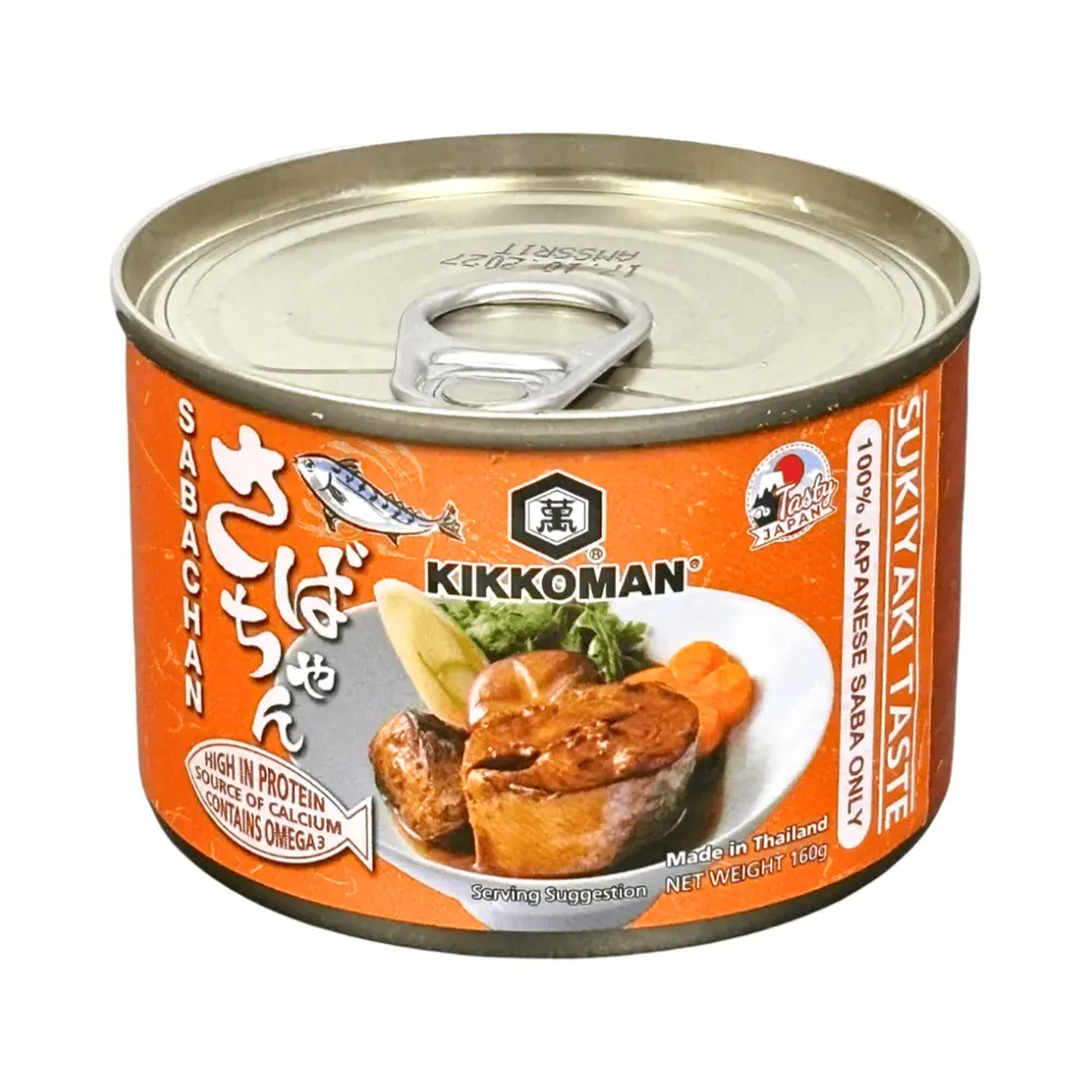 Cá Saba Đóng Hộp, 100% Japanese Saba, Sukiyaki Taste (160g) - KIKKOMAN