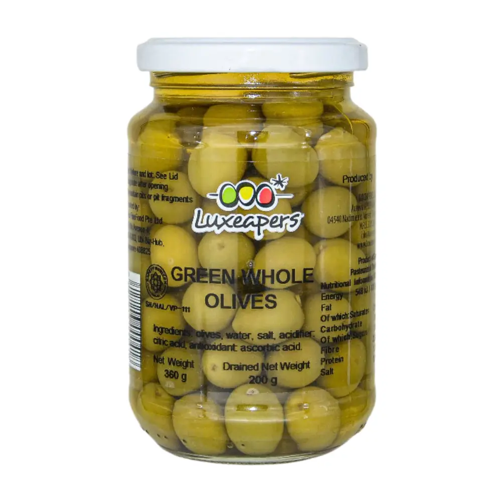 Oliu Xanh Nguyên Hạt, Green Whole Olives (360g) - LUXEAPERS