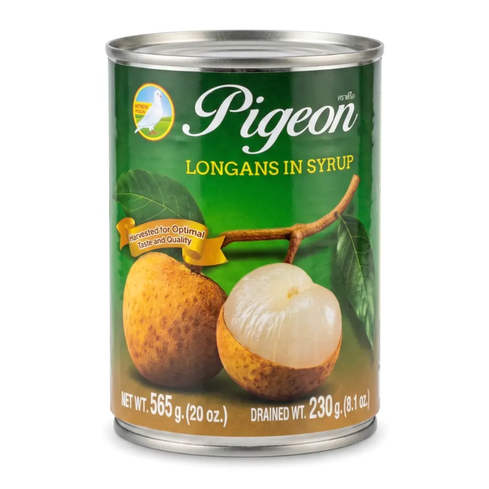 Nhãn Ngâm Nước Đường, Longans in Syrup, 20 oz (565g) - PIGEON