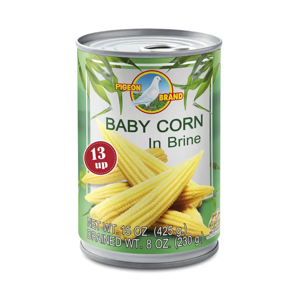 Bắp Non Ngâm Nước Muối, Baby Corn in Brine, 15 oz (425g) - PIGEON