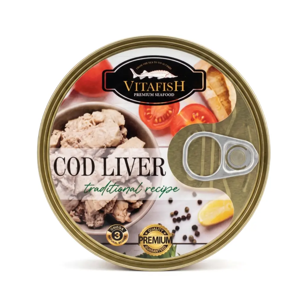 Gan Cá Tuyết Cao Cấp Đóng Hộp, Cod Liver, Traditional Recipe (230g) - VITAFISH