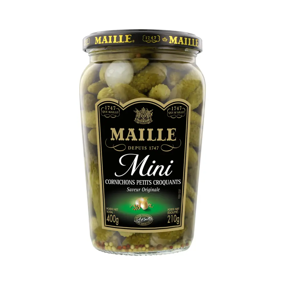 Dưa Chuột Ngâm, Mini Cornichons Petits Croquants, Saveur Originale (400g) - MAILLE