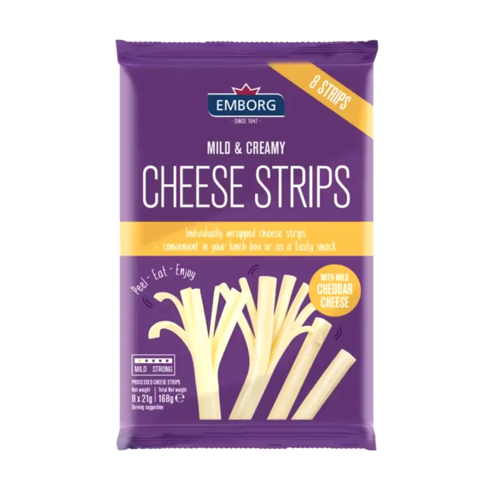 Phô Mai Que, Mild & Creamy Cheese Strips, Cheddar Cheese, 8 Que (168g) - EMBORG