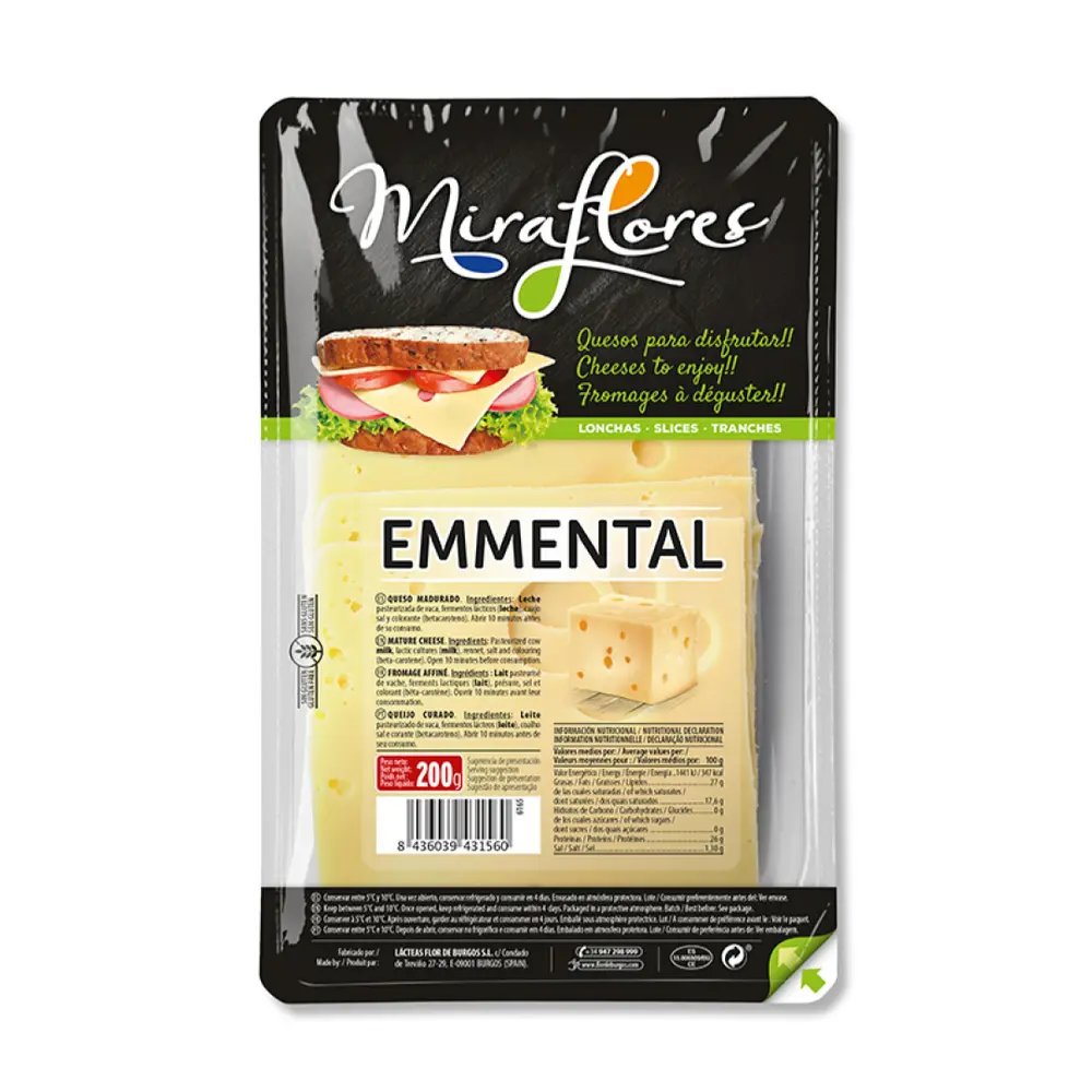 Phô Mai Lát, Emmental Slices (200g) - MIRAFLORES