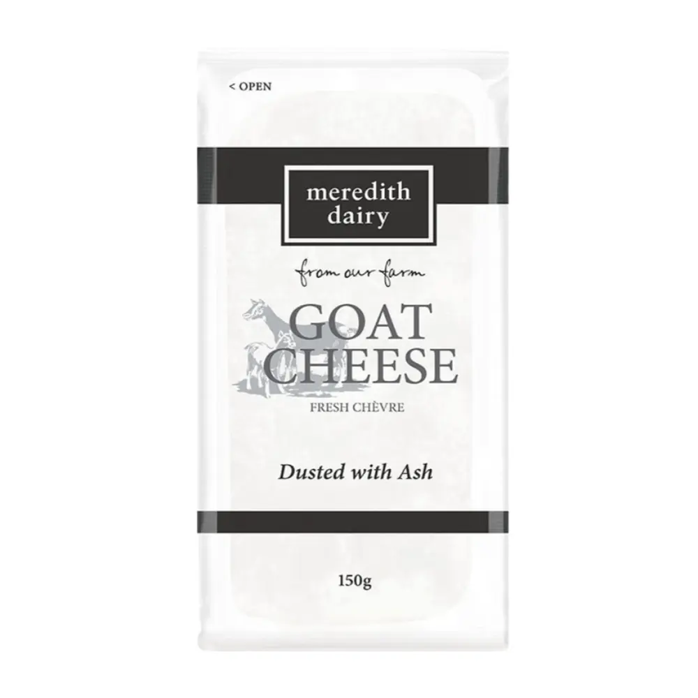 Phô Mai Dê Phủ Tro, Goat Cheese, Dusted with Ash (150g) - MEREDITH DAIRY