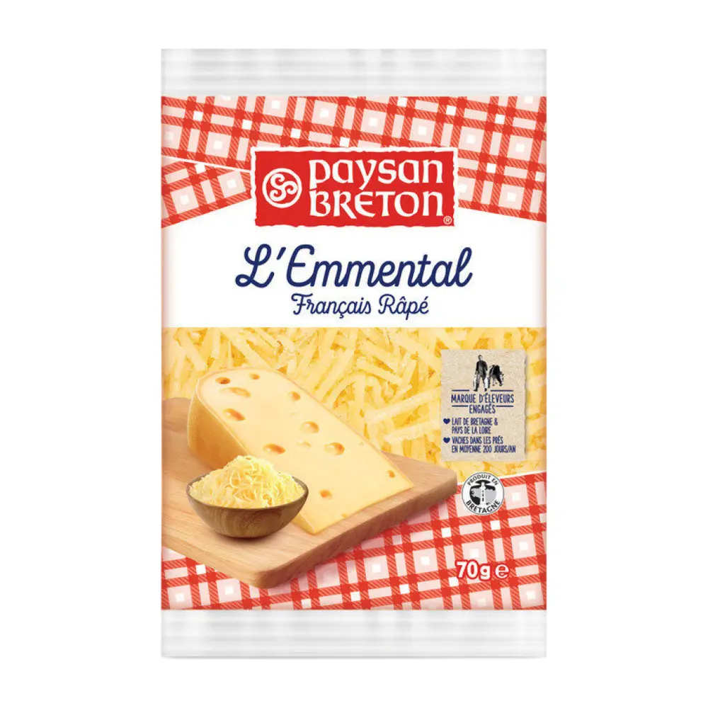 Phô Mai Emmental Bào Sợi, L`Emmental, Francais Rape (70g) - PAYSAN BRETON