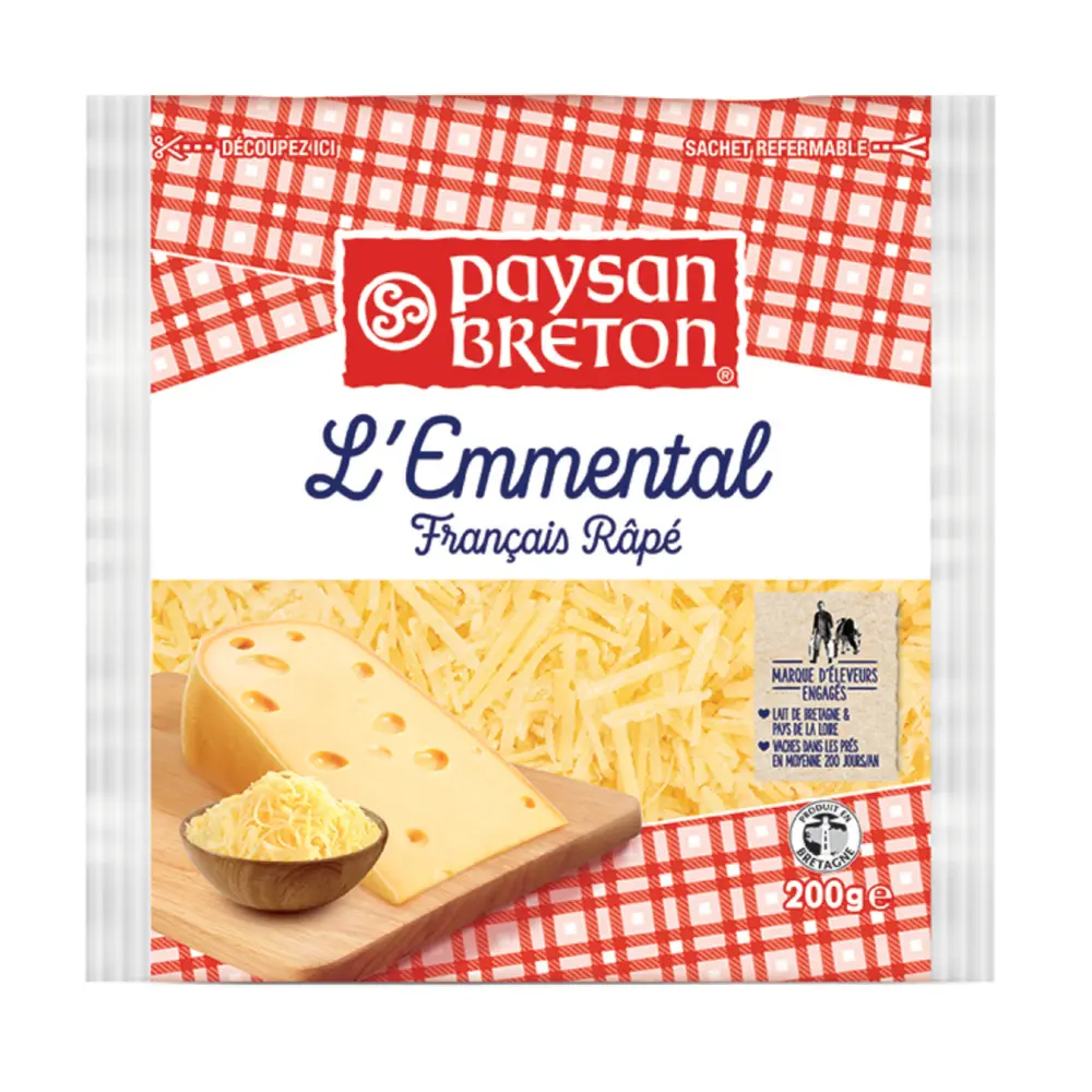 Phô Mai Emmental Bào Sợi, L`Emmental, Francais Rape (200g) - PAYSAN BRETON