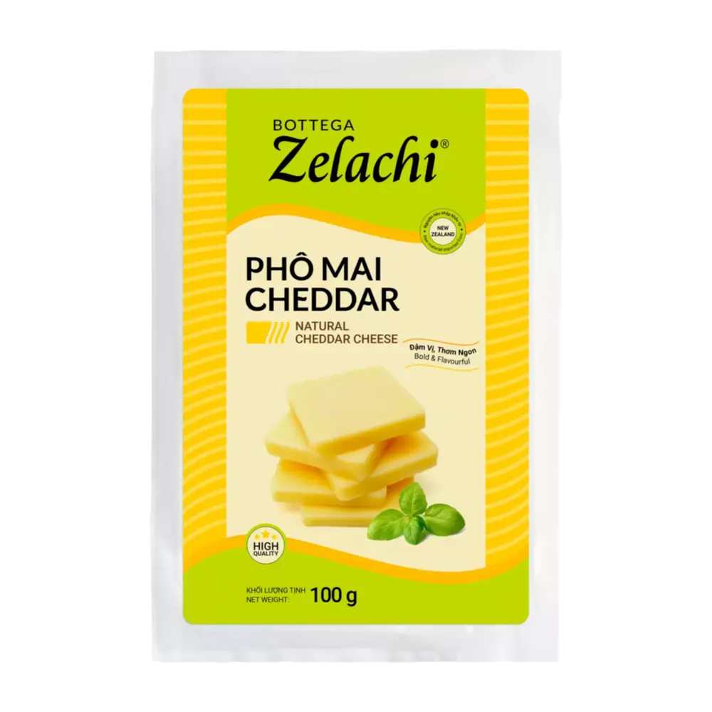 Phô Mai Cheddar, Natural Cheddar Cheese (100g) - BOTTEGA ZELACHI