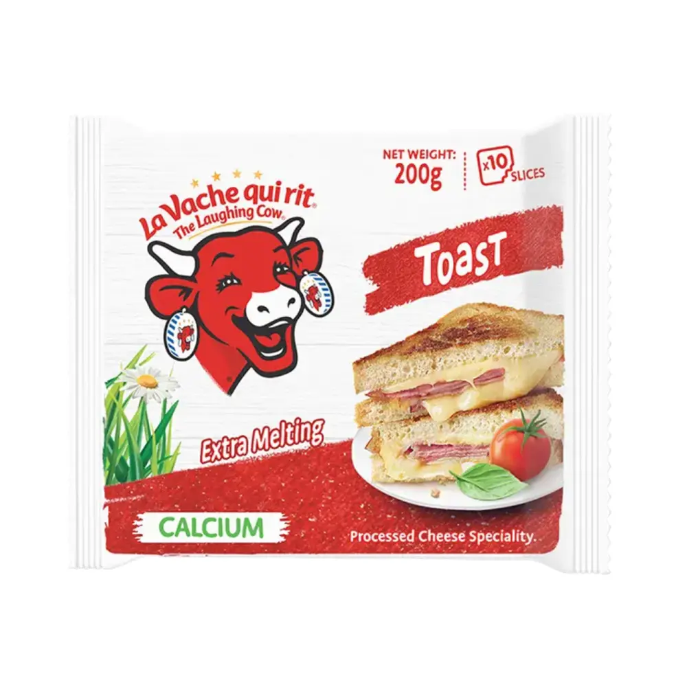 Phô Mai Lát, Processed Cheese, Toast, 10 Lát (200g) - LA VACHE QUI RIT