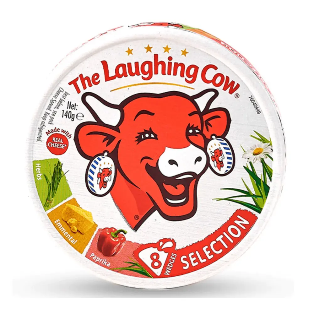 Phô Mai Con Bò Cười 3 Vị, Cheese Spread, Herbs Emmental Paprika Selection, 8 Miếng (140g) - LA VACHE QUI RIT