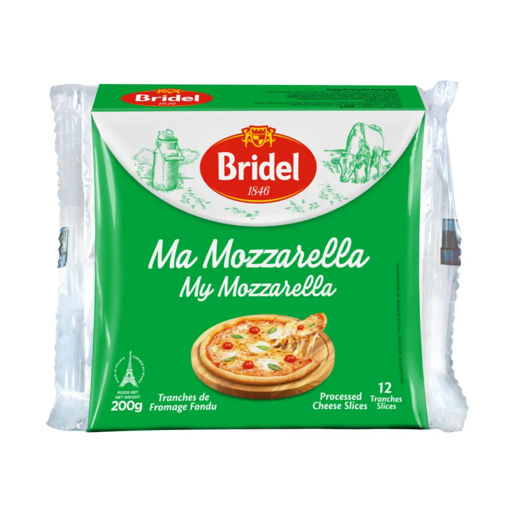Phô Mai Lát, My Mozzarella, Processed Cheese Slices, 12 Lát (200g) - BRIDEL