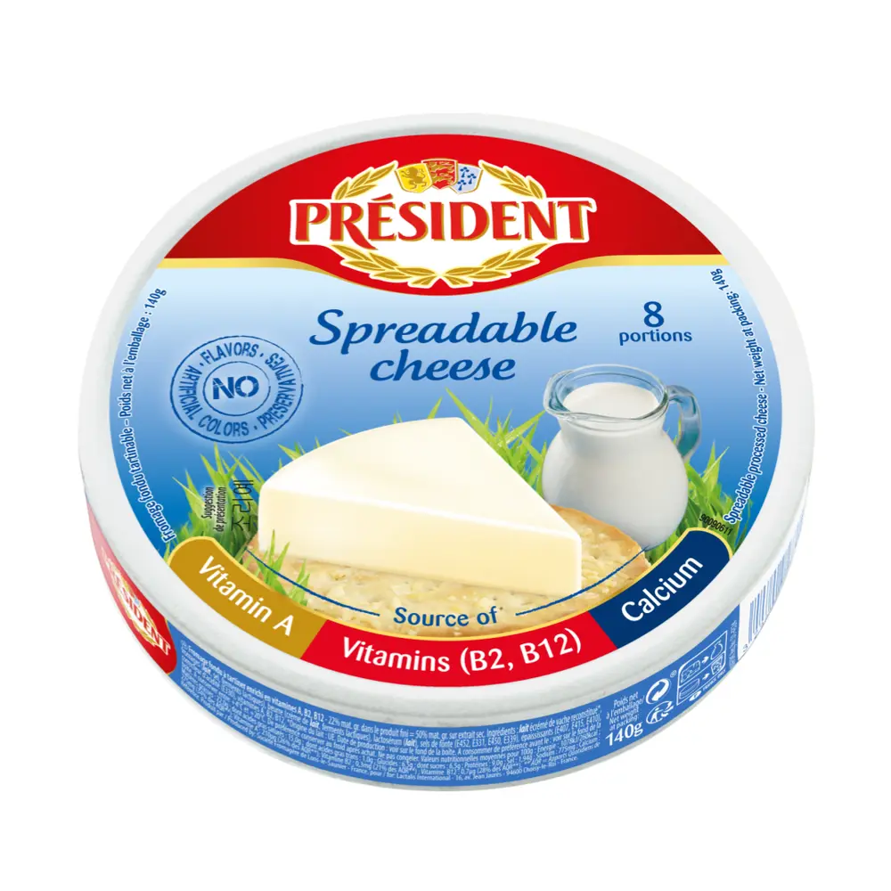 Phô Mai Phết, Spreadable Cheese, 8 Phần (140g) - PRESIDENT