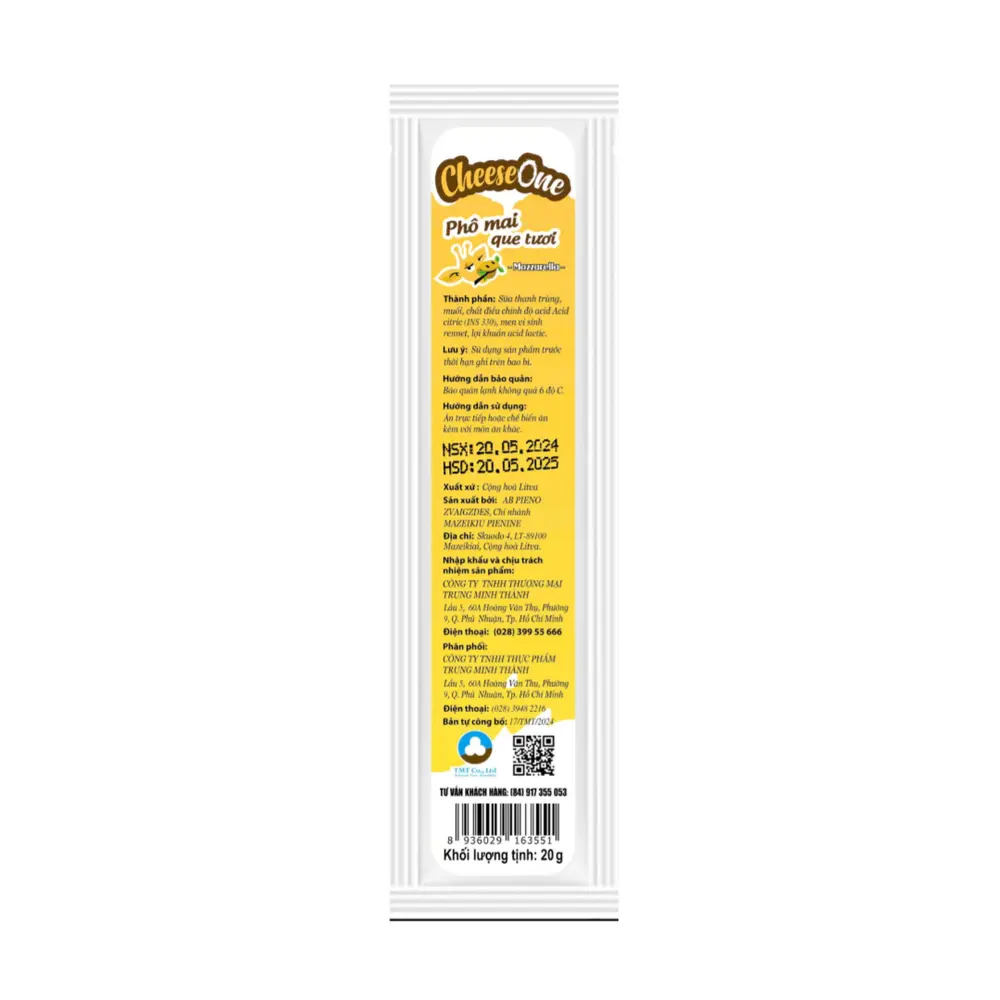 Phô Mai Que Tươi, Mozzarella Stick (20g) - CHEESE ONE