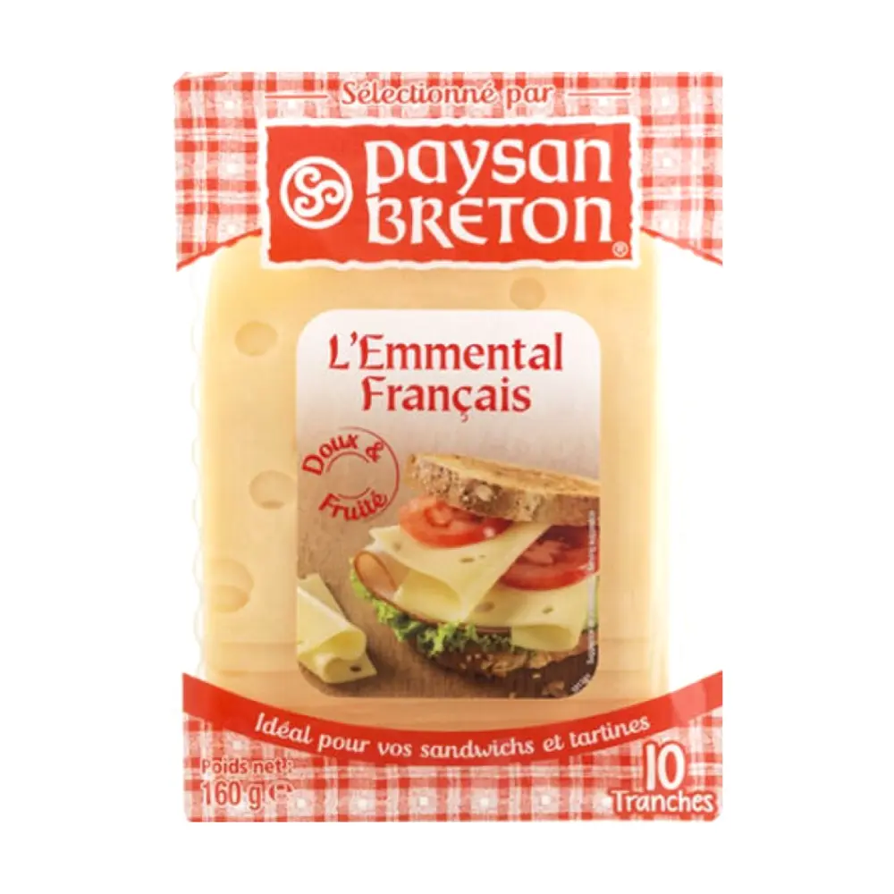 Phô Mai, L`Emmental Francais, 10 Lát (160g) - PAYSAN BRETON