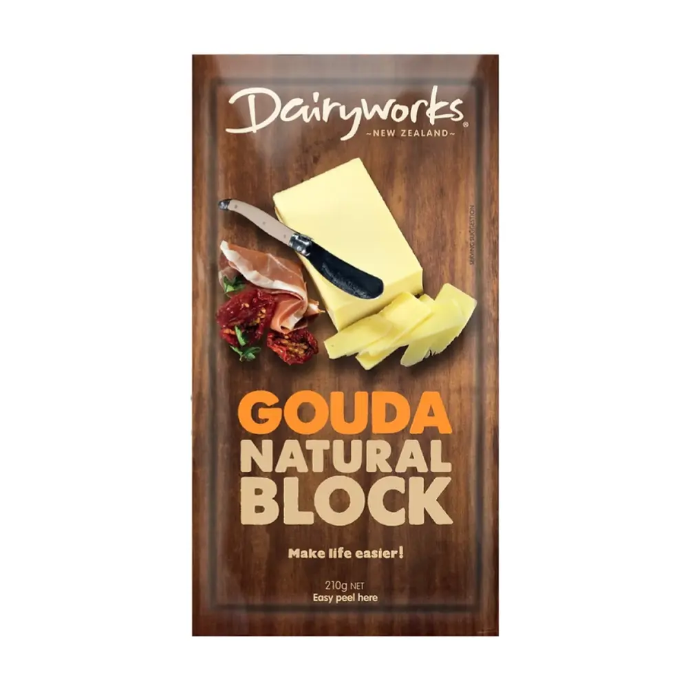 Phô Mai Khối, Gouda Natural Block (210g) - DAIRYWORKS